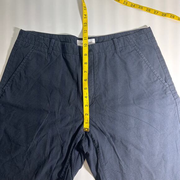 Calvin Klein Navy Blue & Black Striped Cotton Bermuda Shorts Mens Size W32/L11 - Picture 11 of 15